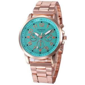 Women Watches Classic Watch Women Quartz Wristwatch Stainless Steel Ladies Clock Rose Gold