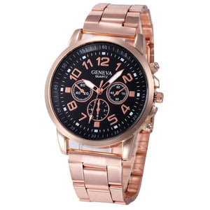 Women Watches Classic Watch Women Quartz Wristwatch Stainless Steel Ladies Clock Rose Gold