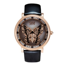 Load image into Gallery viewer, PB Luxury Brand Women Watches Rotatable Diamond Crystal Butterfly Waterproof Leather