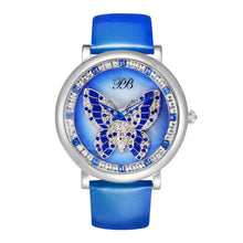 Load image into Gallery viewer, PB Luxury Brand Women Watches Rotatable Diamond Crystal Butterfly Waterproof Leather