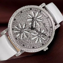 Load image into Gallery viewer, Melissa Luxury Women Rhinestones Watches Leather Gorgeous Crystal Flowers Jewelry Watch