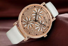 Load image into Gallery viewer, Melissa Luxury Women Rhinestones Watches Leather Gorgeous Crystal Flowers Jewelry Watch