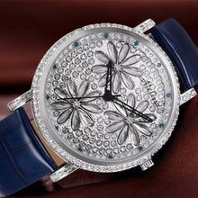 Load image into Gallery viewer, Melissa Luxury Women Rhinestones Watches Leather Gorgeous Crystal Flowers Jewelry Watch